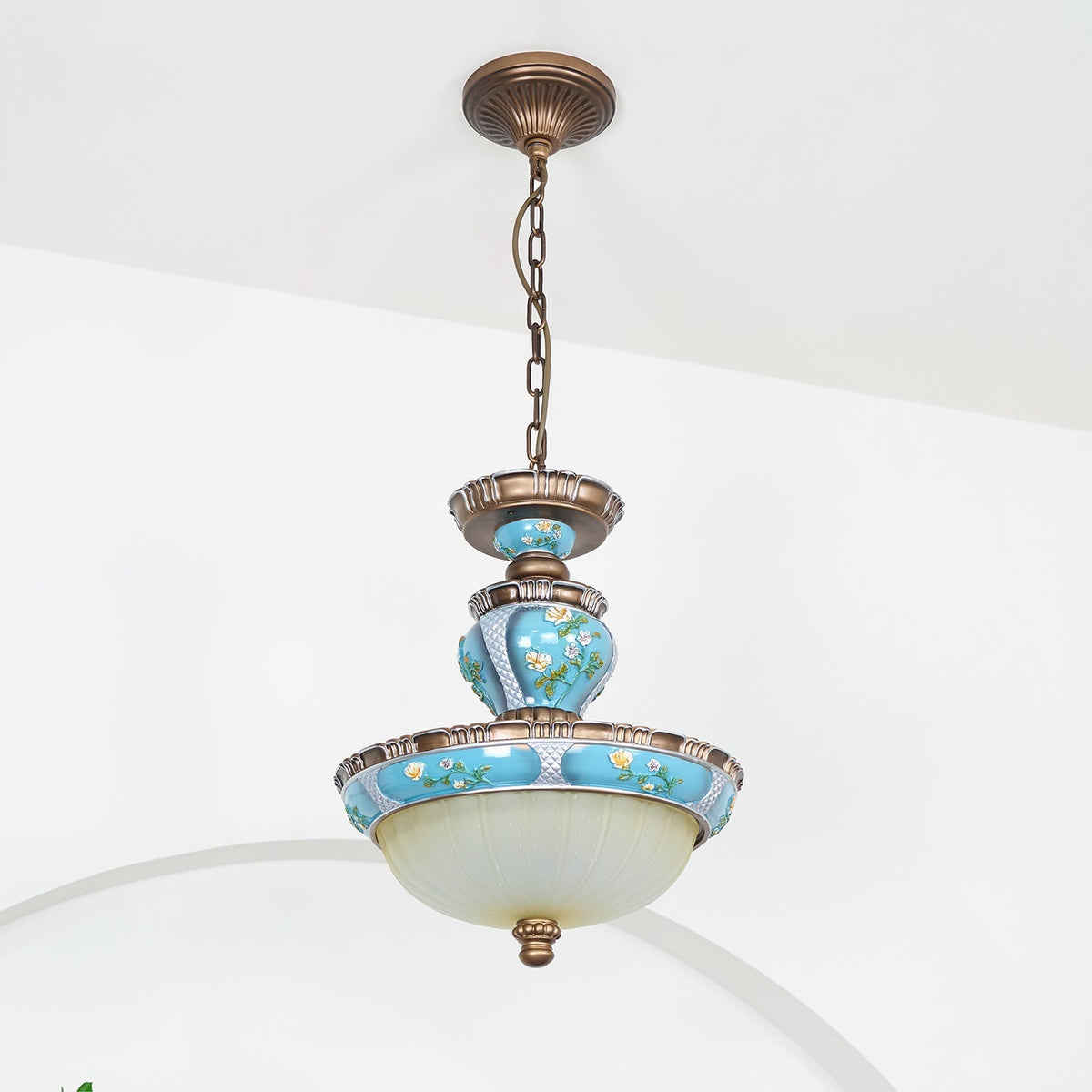 Candeeiro suspenso retro Galdo em resina