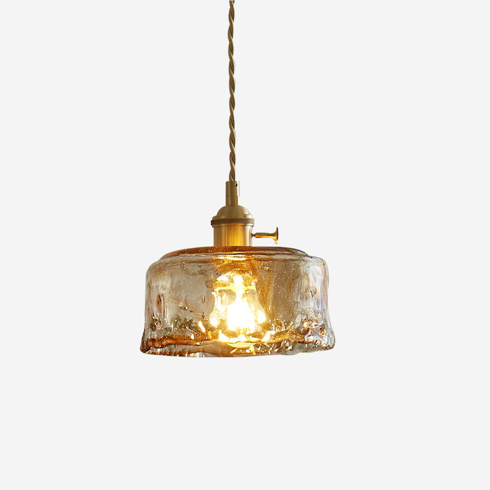 Velon-vintagependel i ravfarvet glas