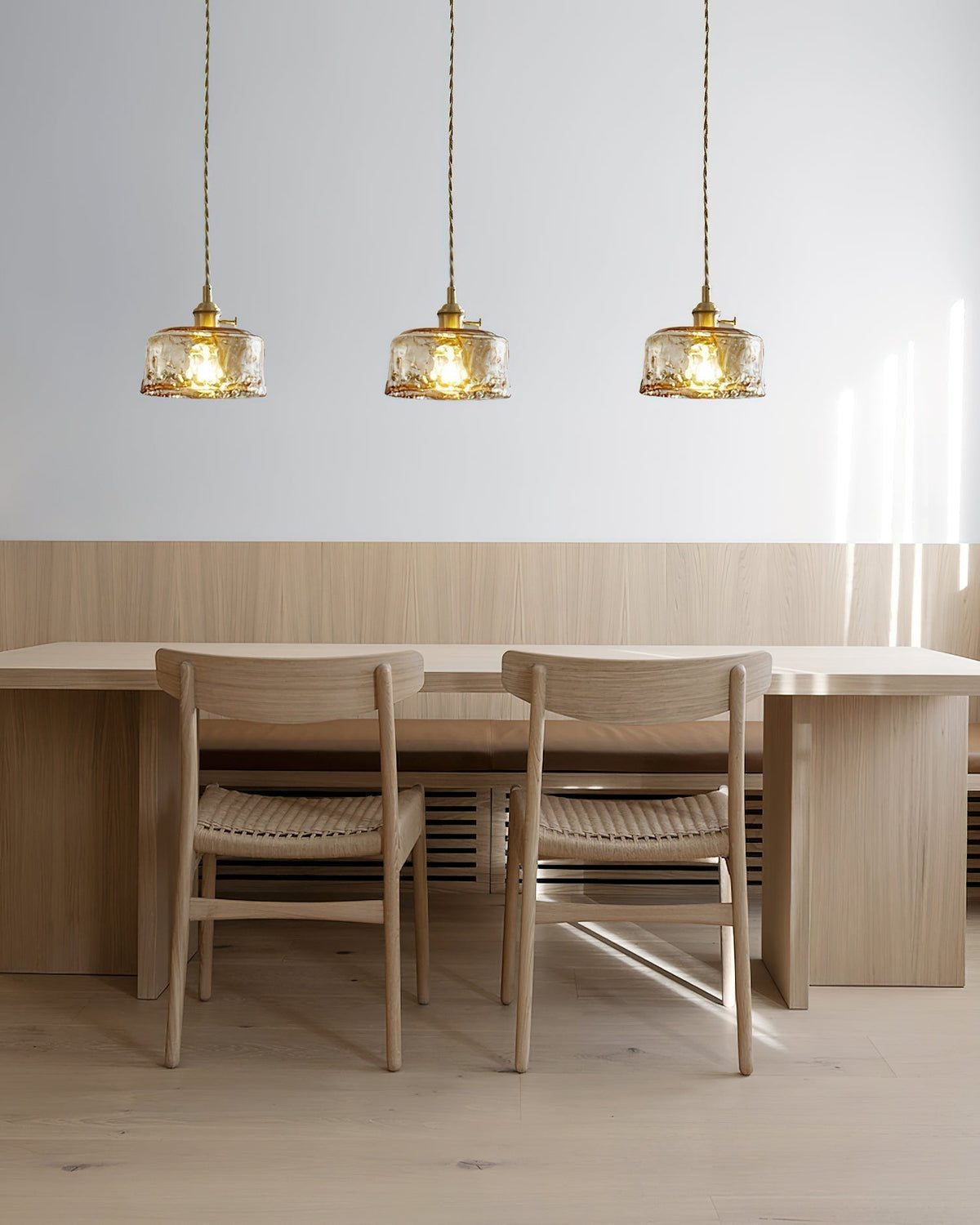 Velon-vintagependel i ravfarvet glas