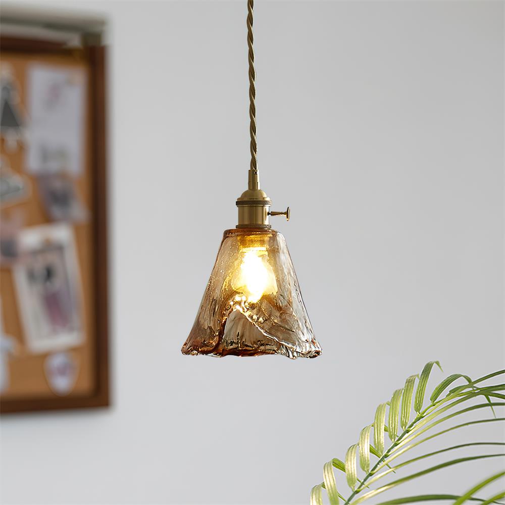 Velon-vintagependel i ravfarvet glas