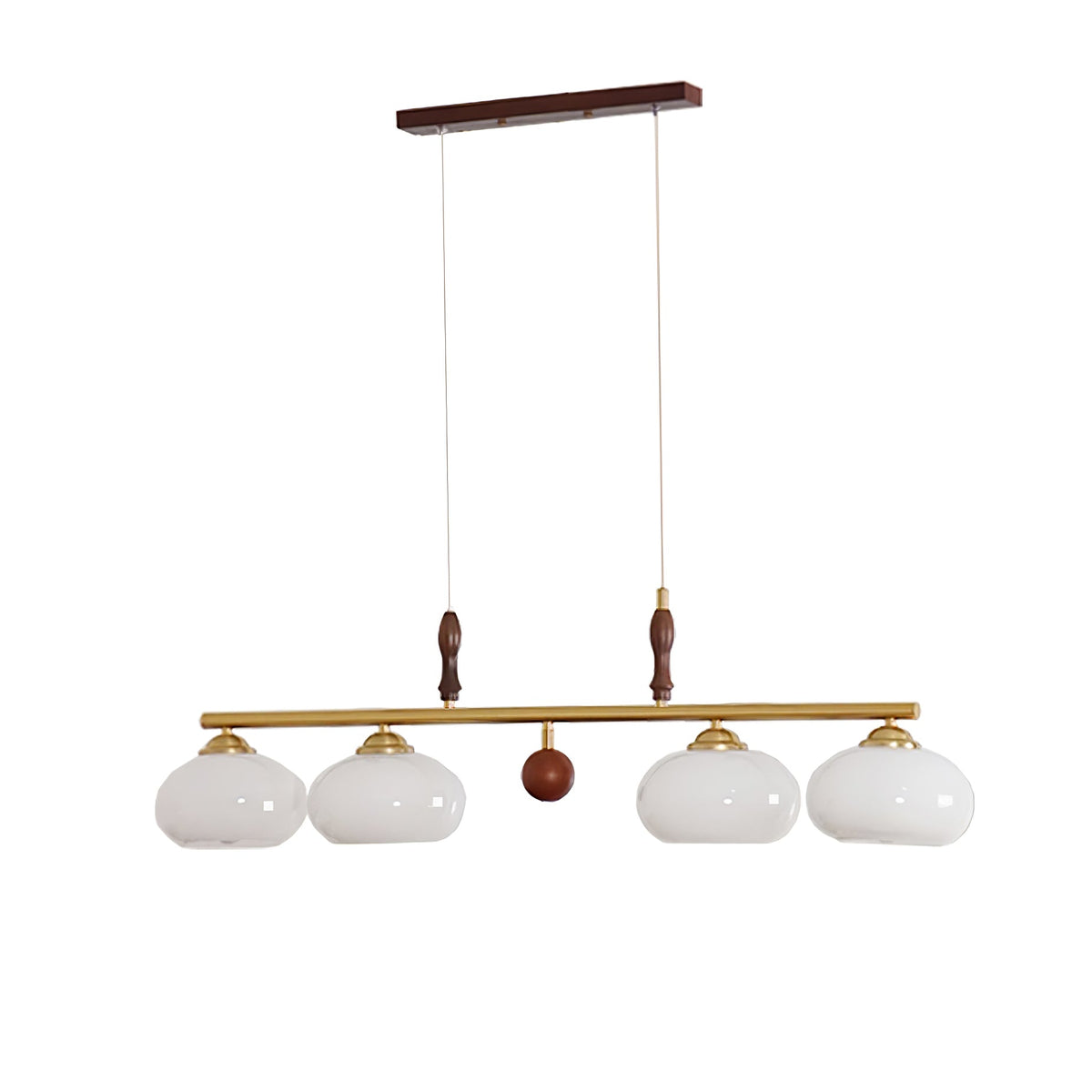 Vevely retro-pendellampe i gult glas og messing