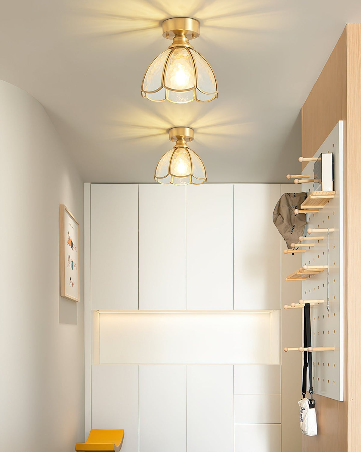 Nexo loftslampe i Tiffany-stil med blyindfattet glas