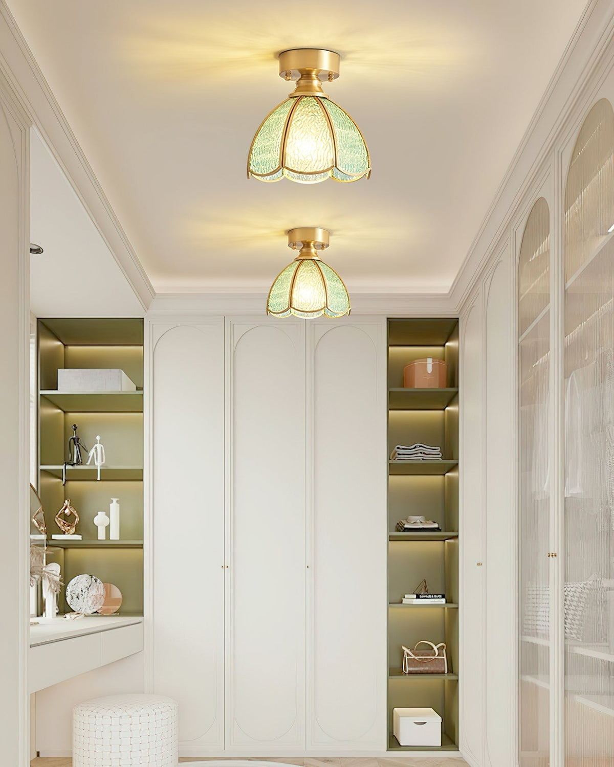 Nexo loftslampe i Tiffany-stil med blyindfattet glas