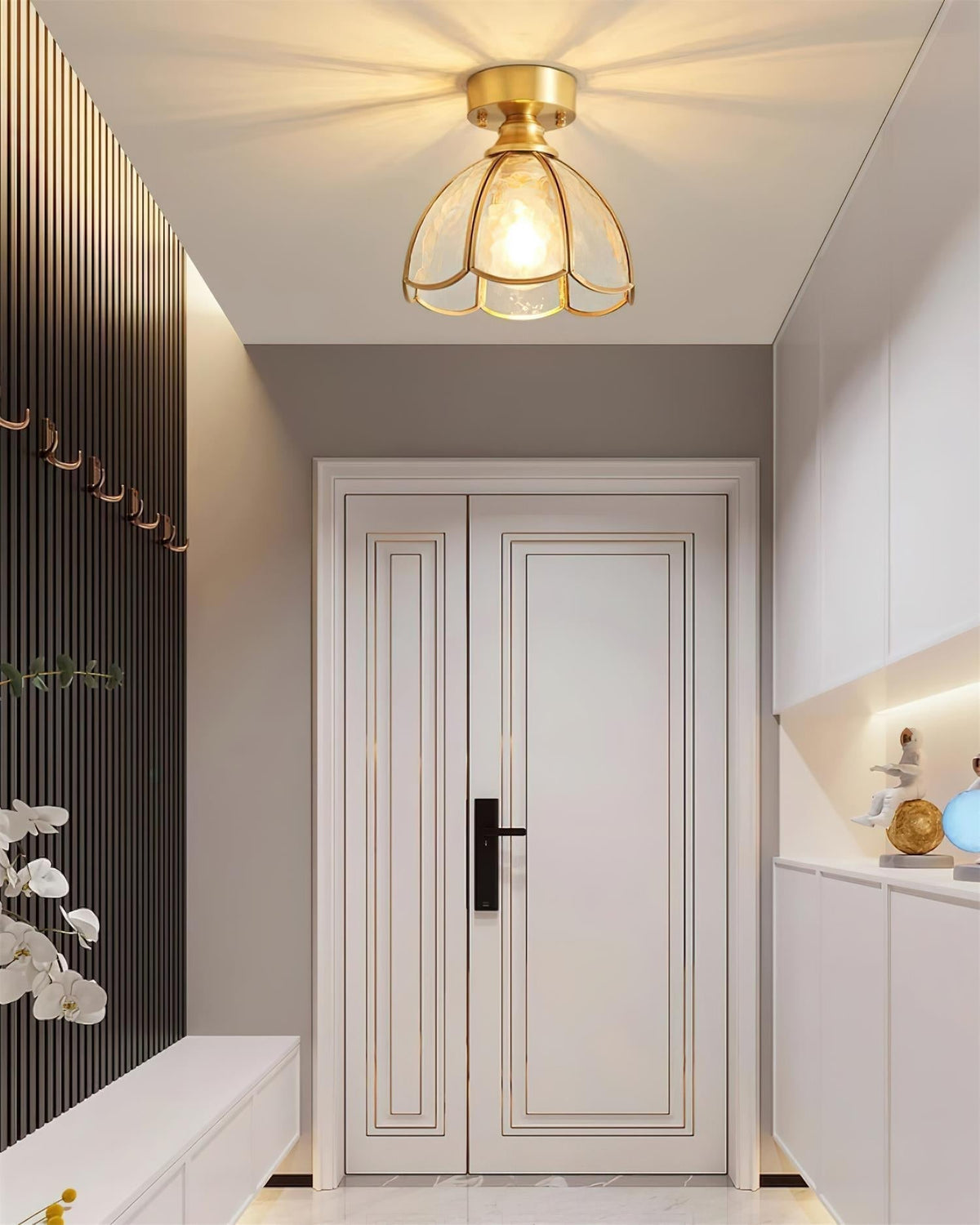 Nexo-Tiffany-tyylinen lasimaalauskattovalaisin