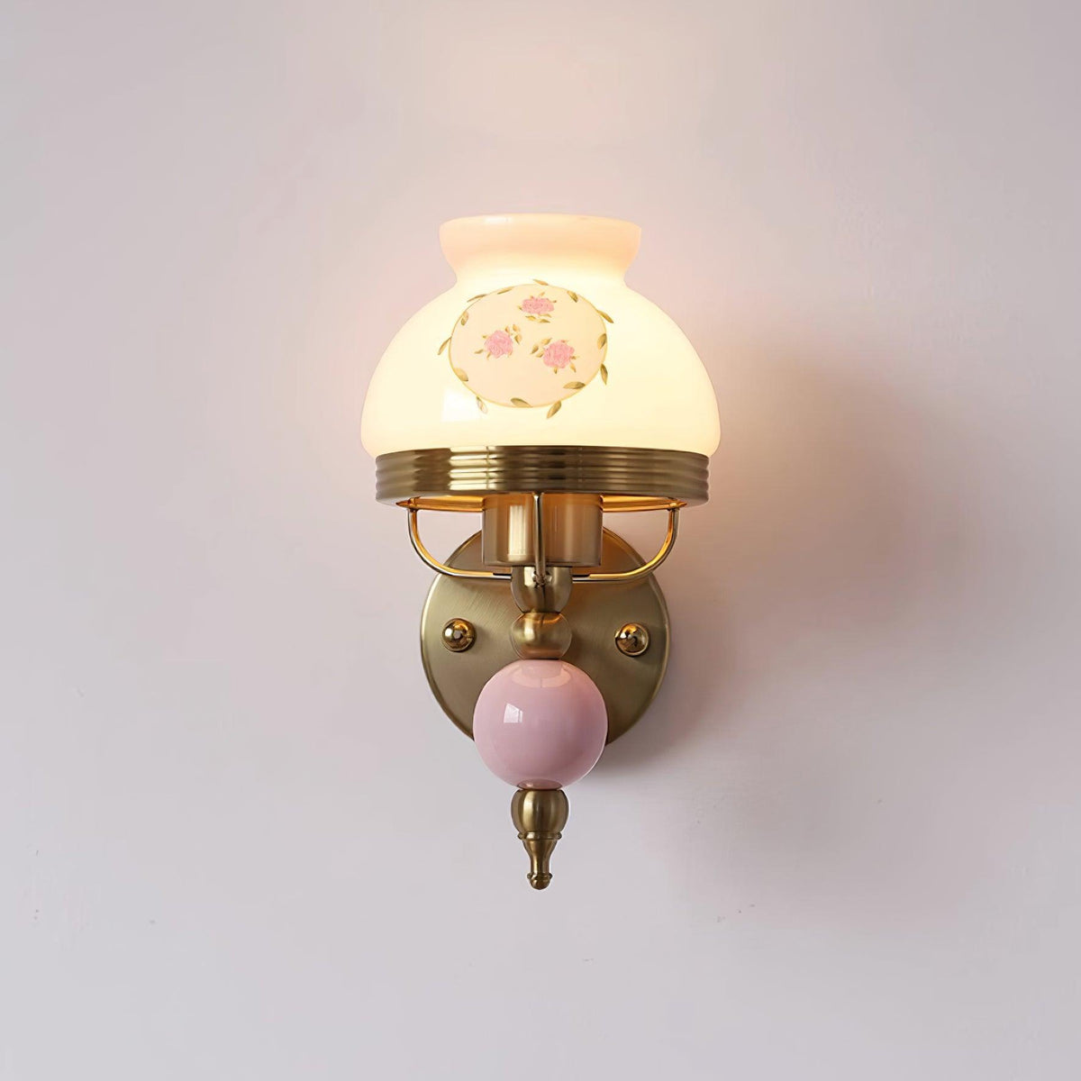 Evia vägglampa i glas och ljus för sovrum eller hall i retrostil