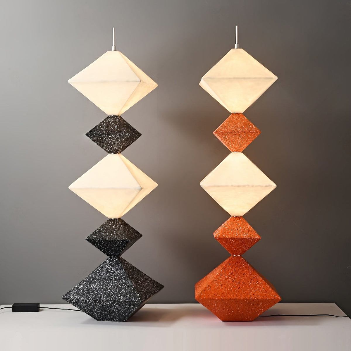 GeoGlow rombisk kubgolvlampa
