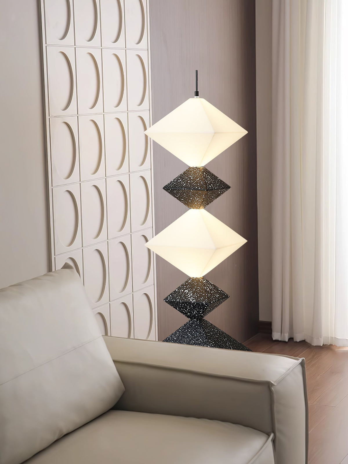 GeoGlow rombisk kubgolvlampa