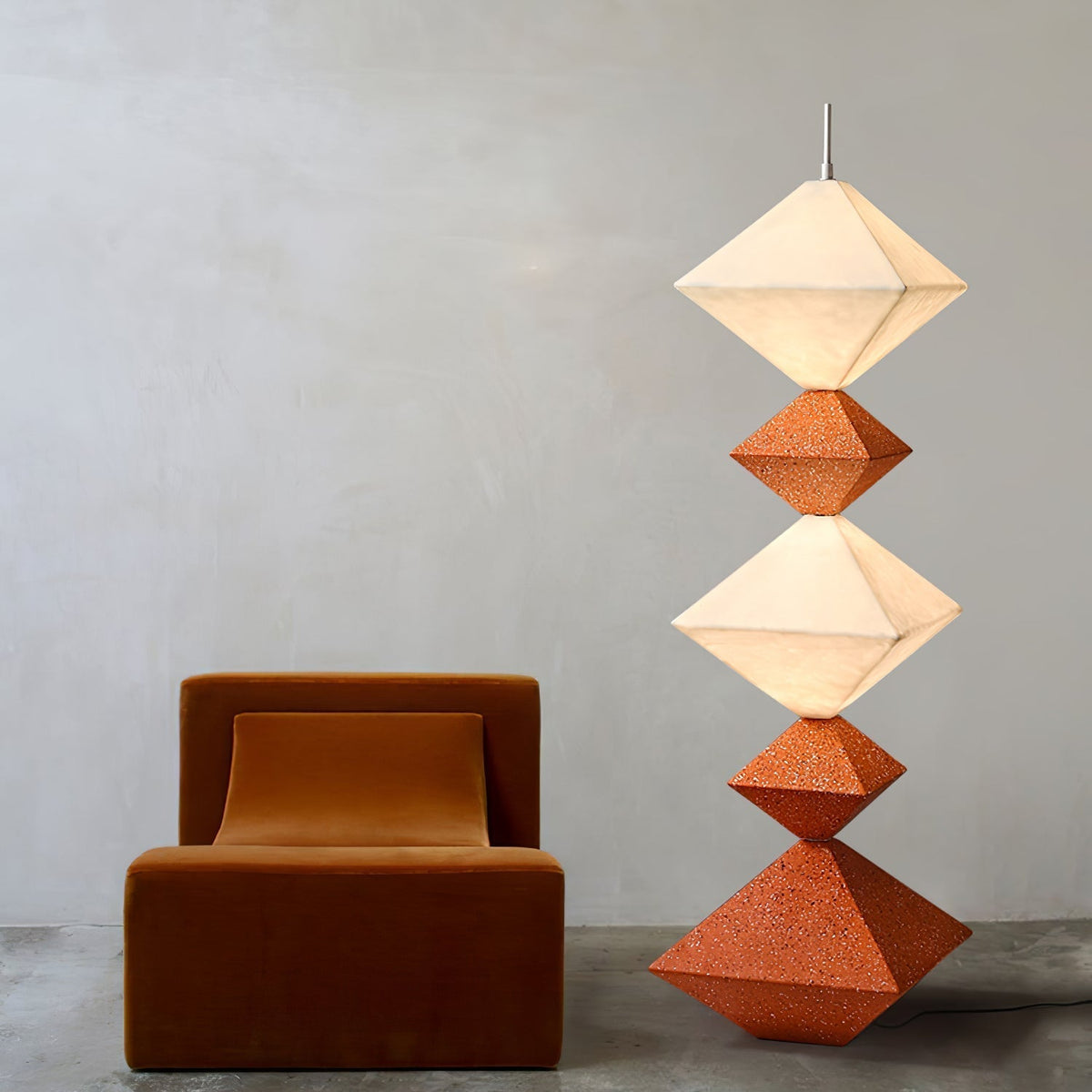 GeoGlow rombisk kubgolvlampa