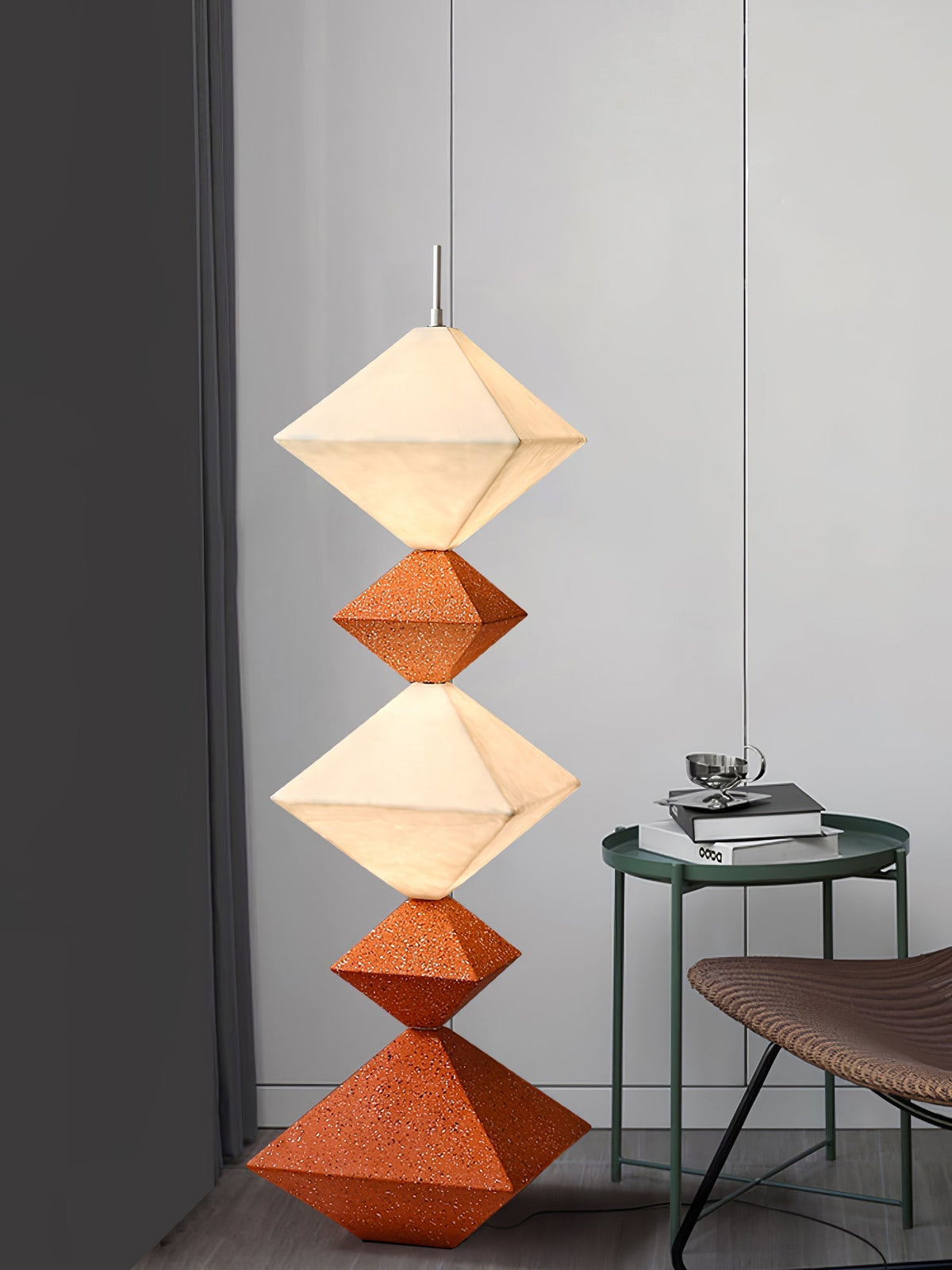 GeoGlow rombisk kubgolvlampa