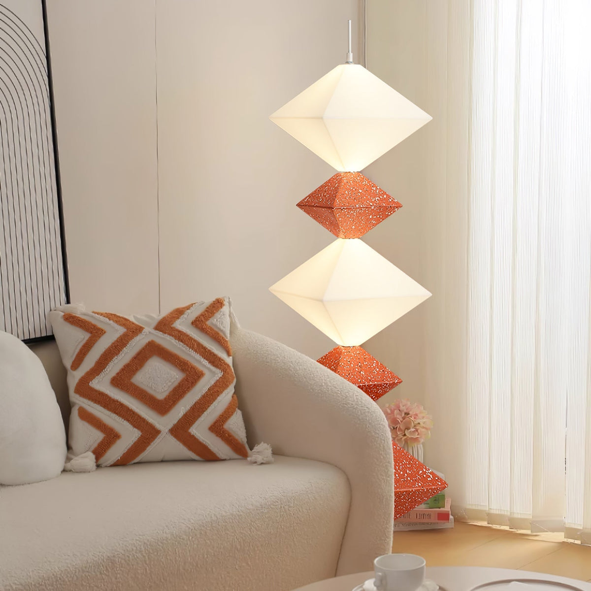 GeoGlow rombisk kubgolvlampa