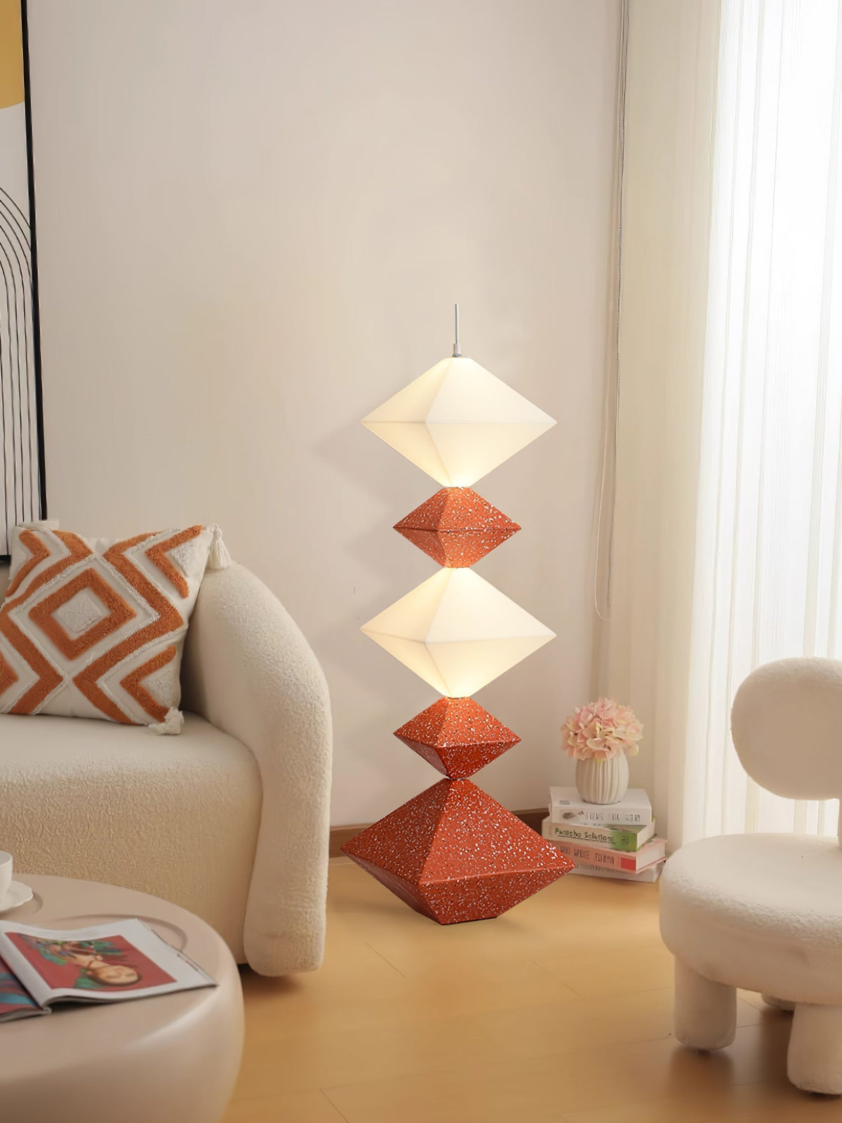 GeoGlow rombisk kubgolvlampa
