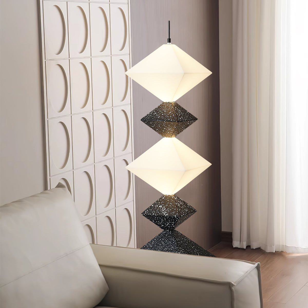 GeoGlow rombisk kubgolvlampa