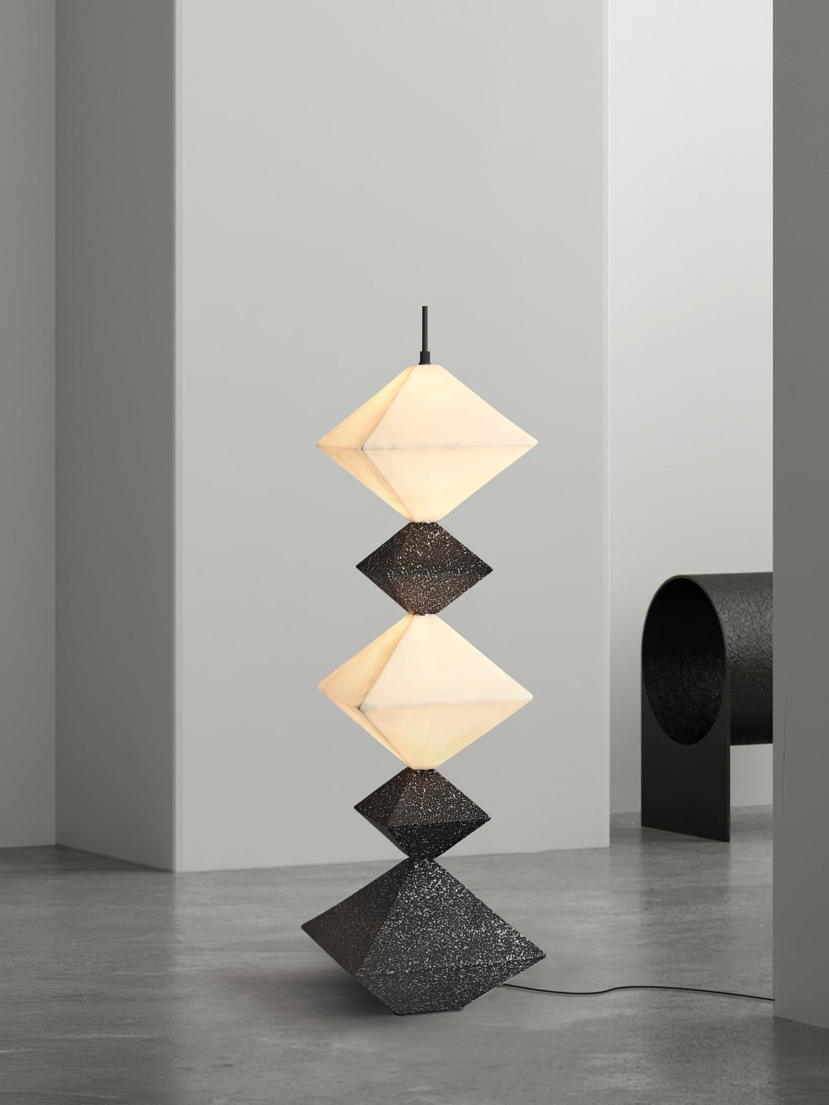 GeoGlow rombisk kubgolvlampa