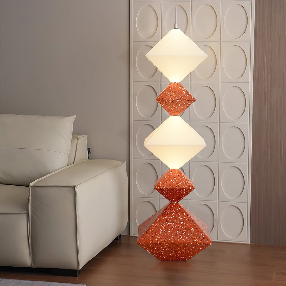 GeoGlow rombisk kubgolvlampa