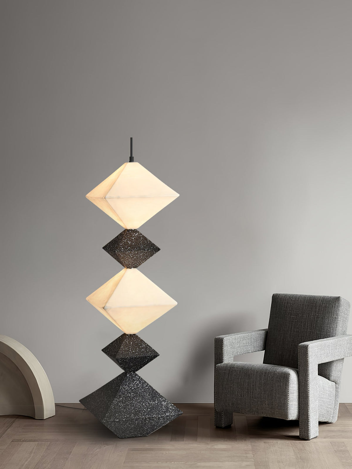GeoGlow rombisk kubgolvlampa
