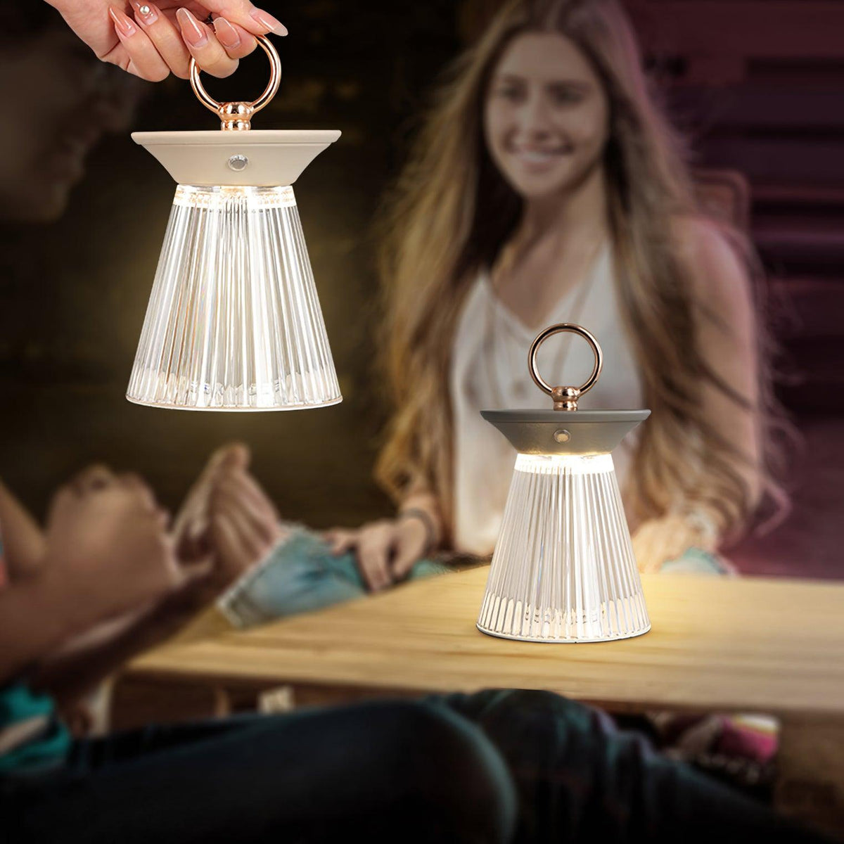 Auran moderne uigennemsigtig bordlampe