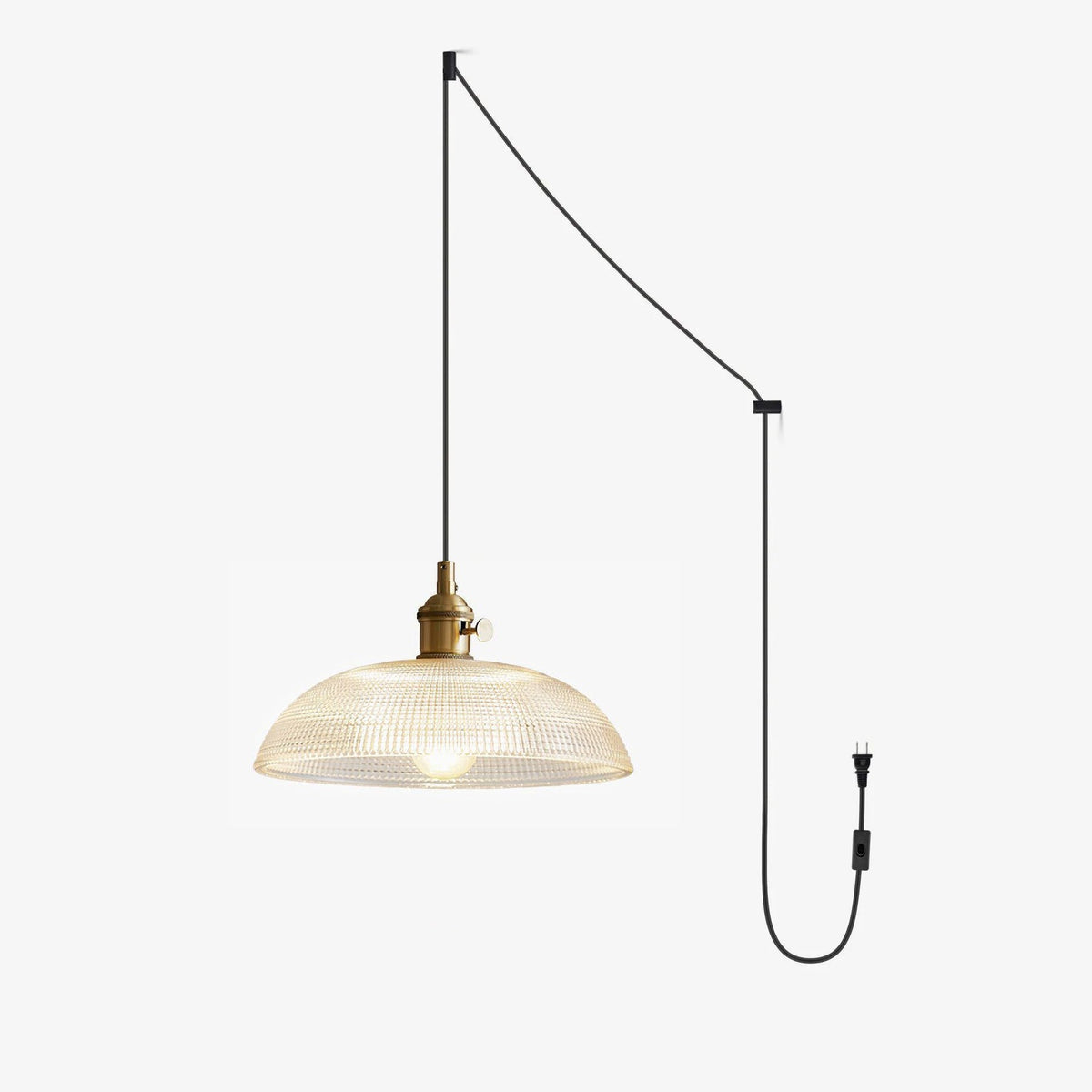 Crinel pendellampa i mässing och glas