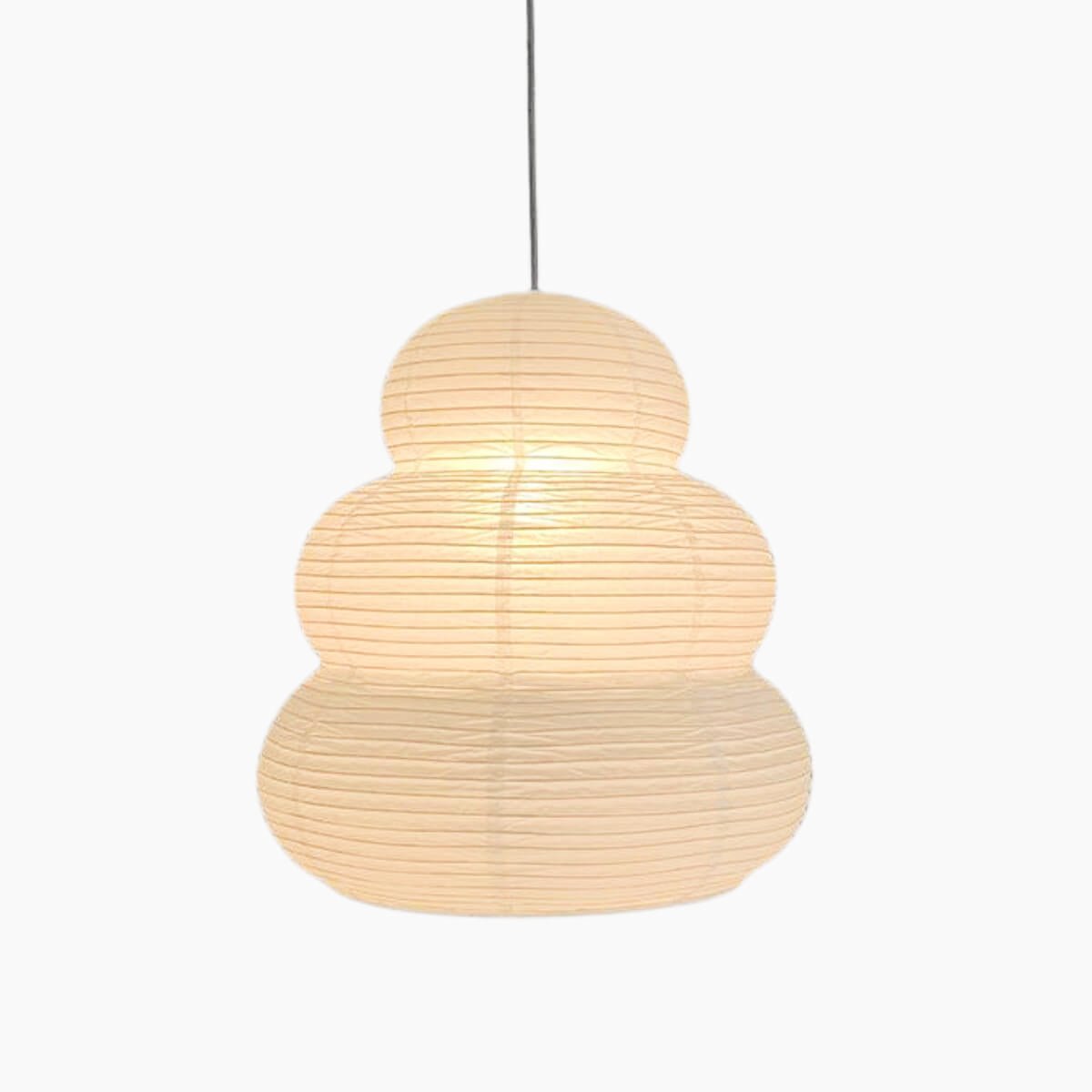 Solara japansk pendellampe med lagdelt washi-papirlanterne til stuen
