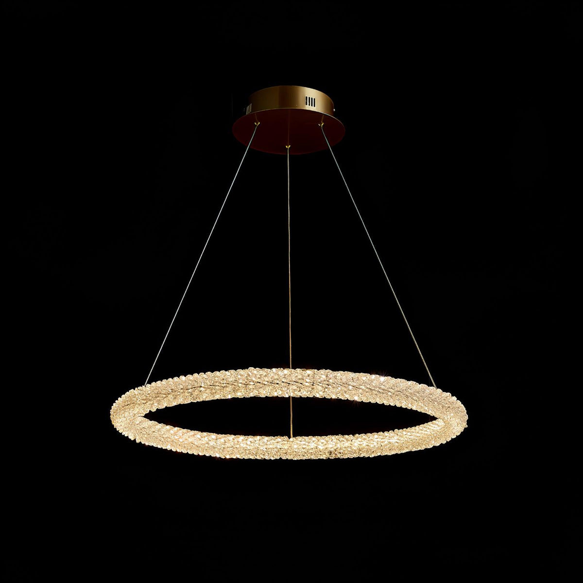 Candeeiro de teto Seleira com anel de cristal LED