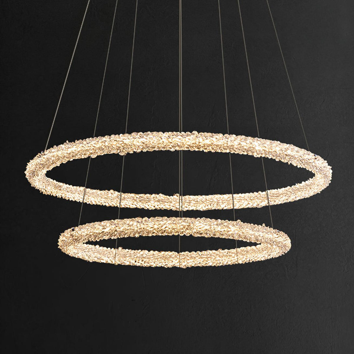 Candeeiro de teto Seleira com anel de cristal LED