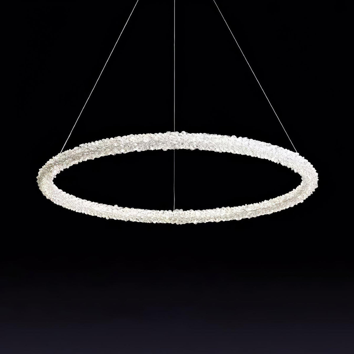 Candeeiro de teto Seleira com anel de cristal LED