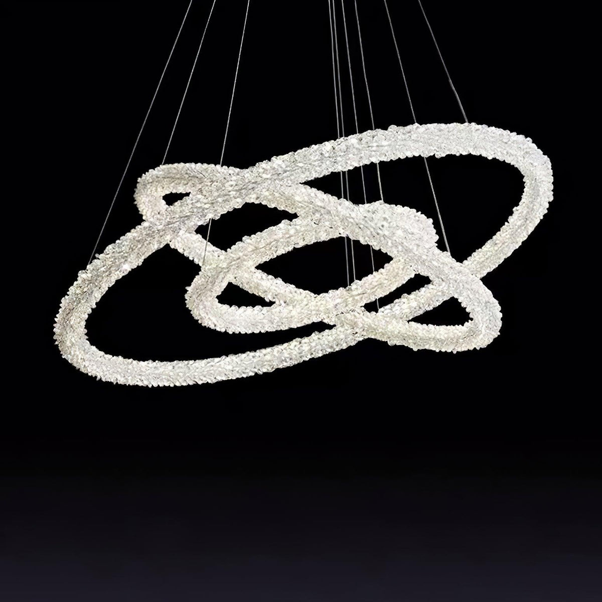 Candeeiro de teto Seleira com anel de cristal LED