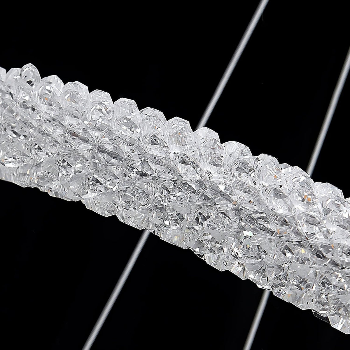 Candeeiro de teto Seleira com anel de cristal LED
