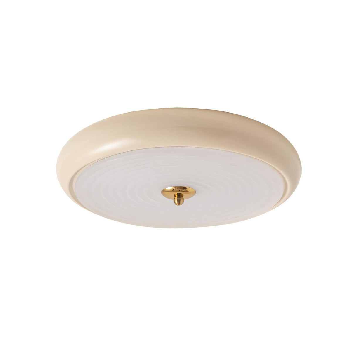Utheara Moderne Minimalistisk Loftslampe i Cremefarvet Riflet Glas