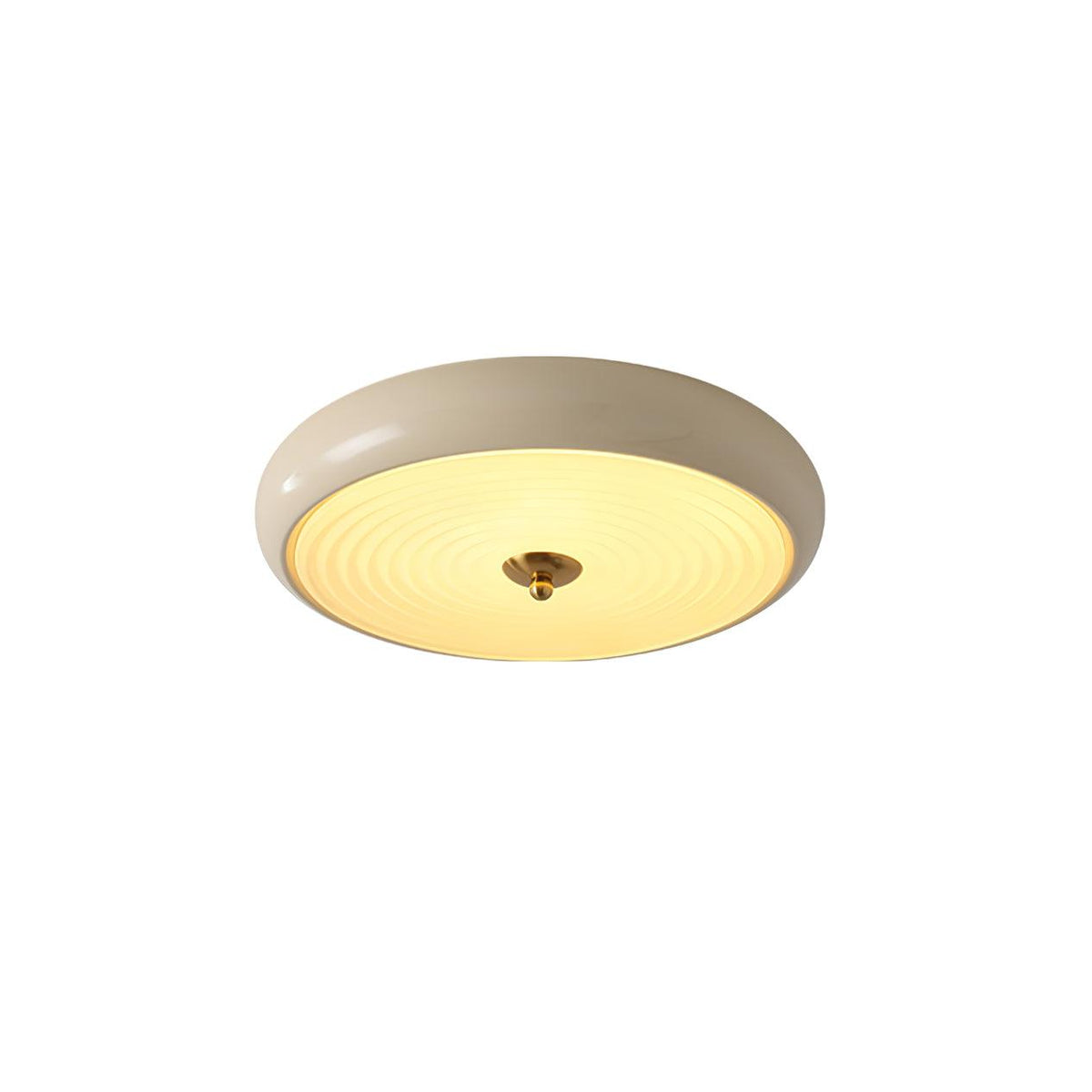 Utheara Moderne Minimalistisk Loftslampe i Cremefarvet Riflet Glas
