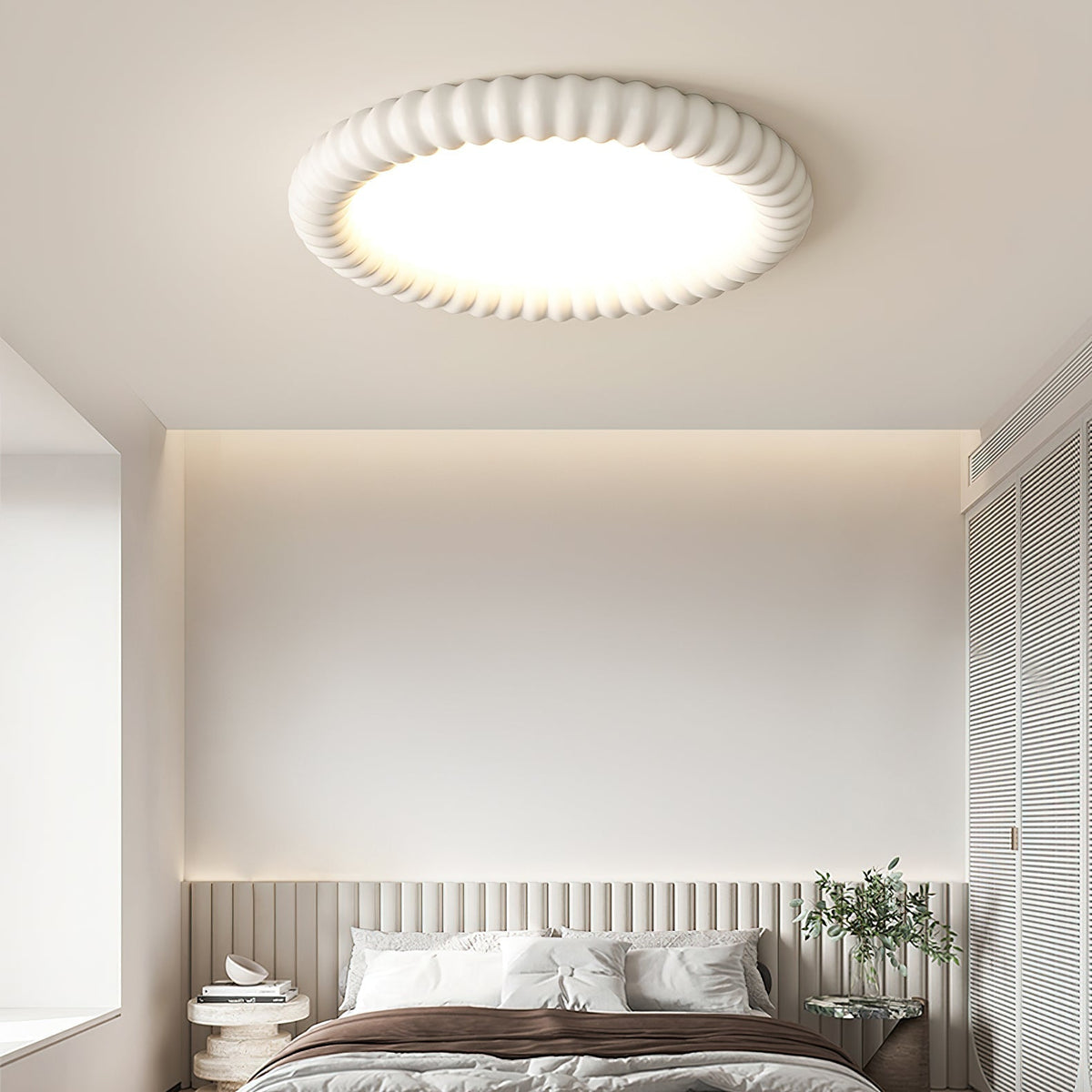Candeeiro de teto Ulire com design nórdico artístico e resina ondulada