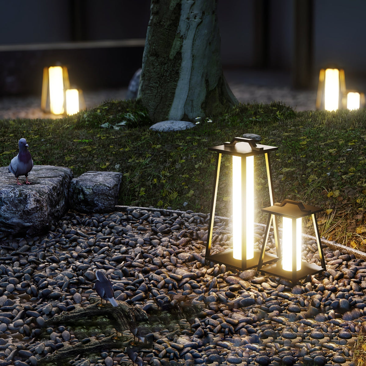 Syphae trapezformet transportabel udendørslampe