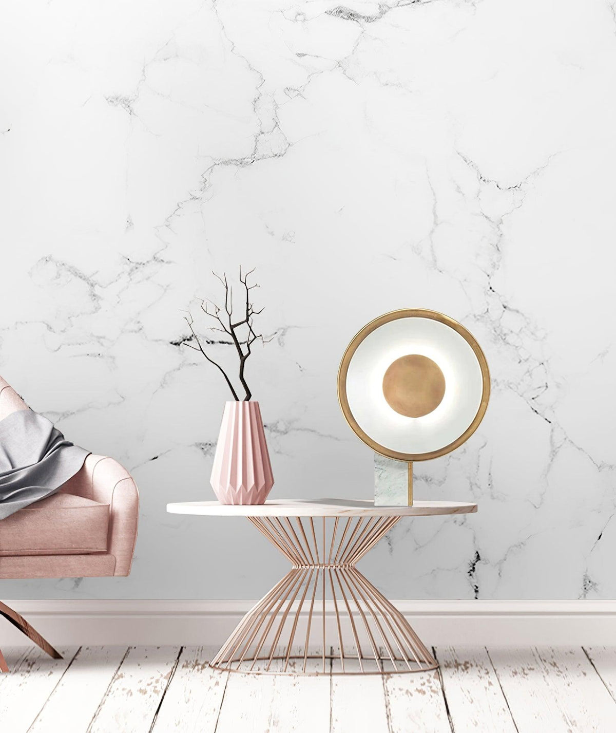 Candeeiro de mesa Tessain em mármore, minimalista