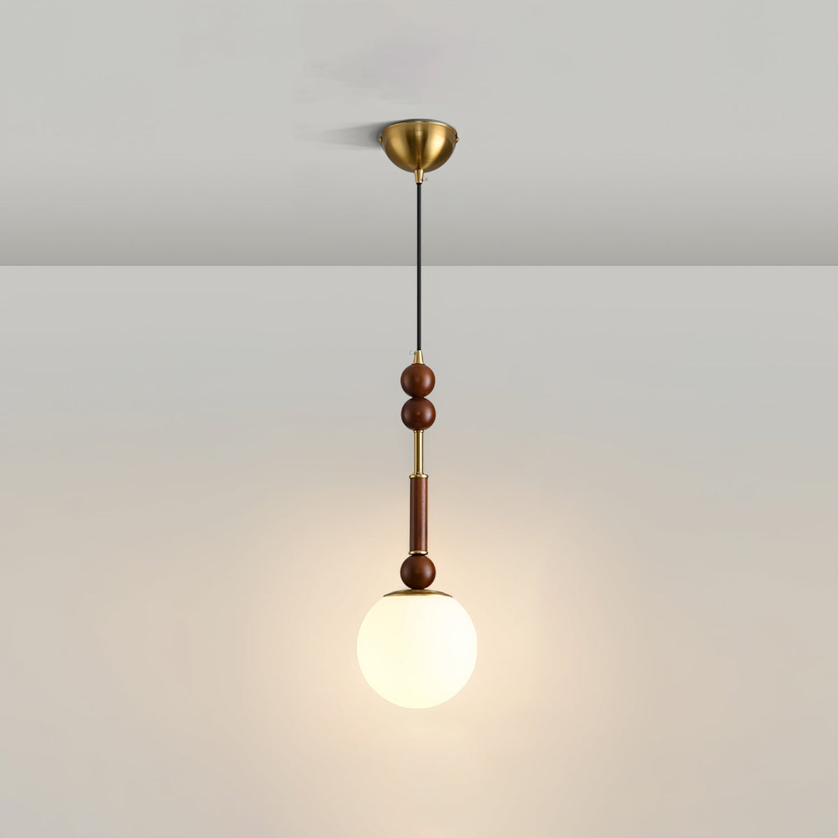 Yovelis vintage pendel-lampe i træ