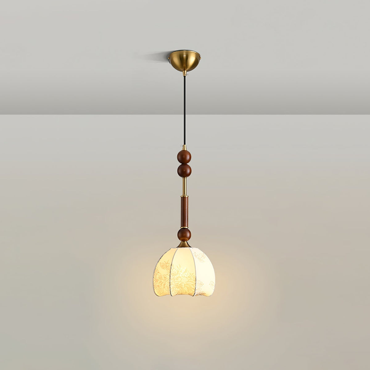 Yovelis vintage pendel-lampe i træ