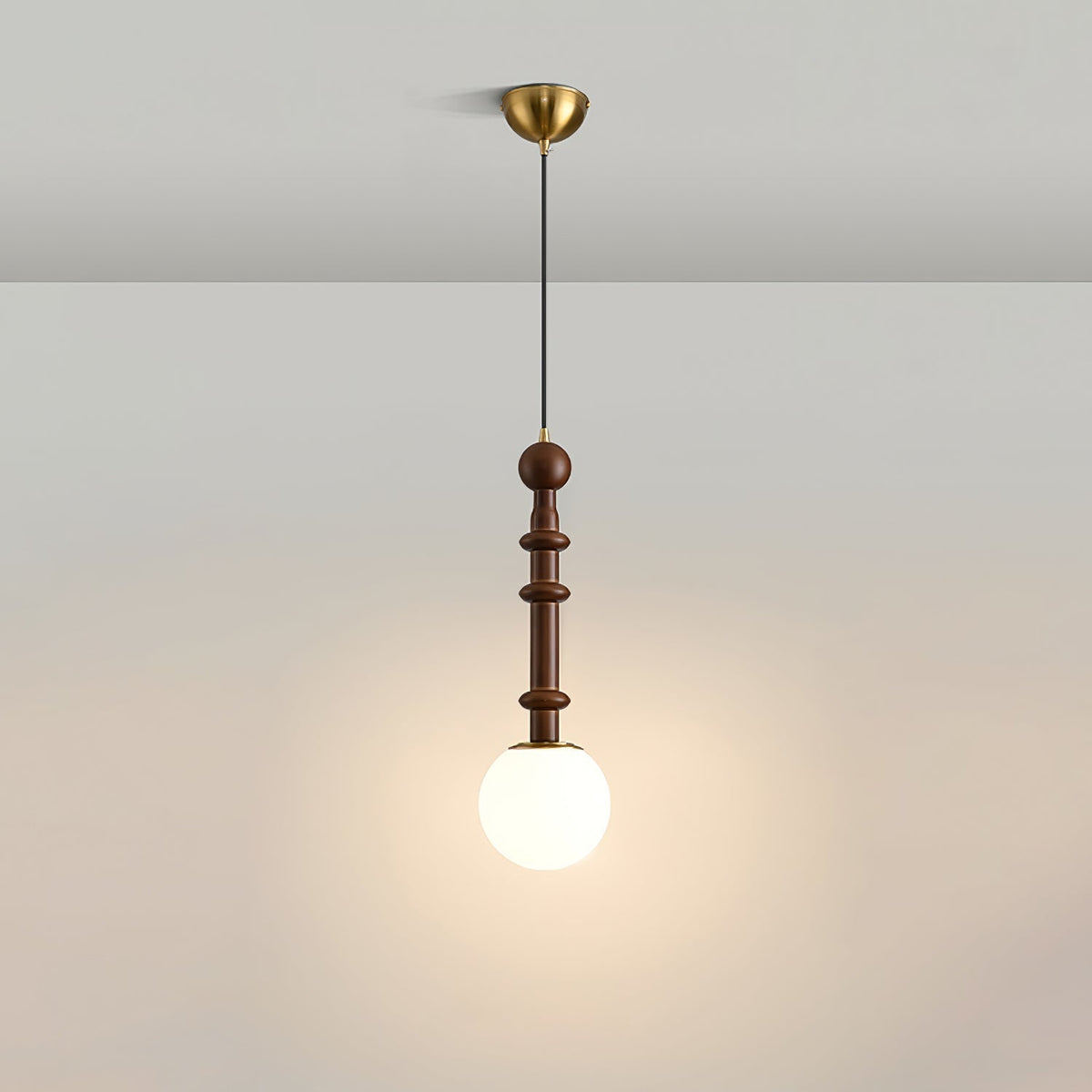 Yovelis vintage pendel-lampe i træ