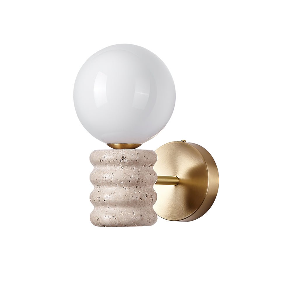 Zevelara væglampe i stablet travertin