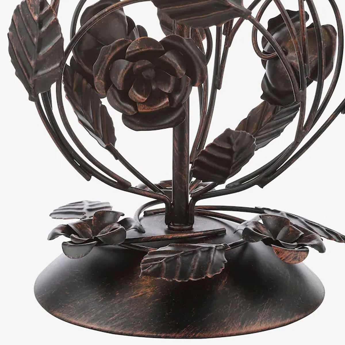 Elarenne bordlampe i smedejern med rose
