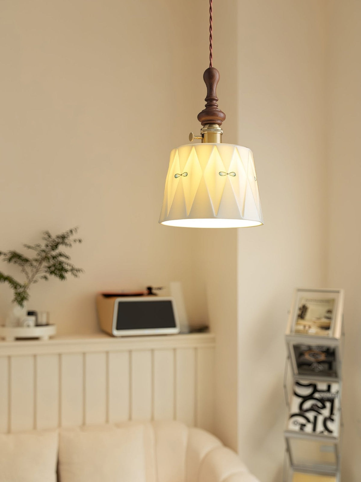 Ceraeyre vintagependellampa i keramik