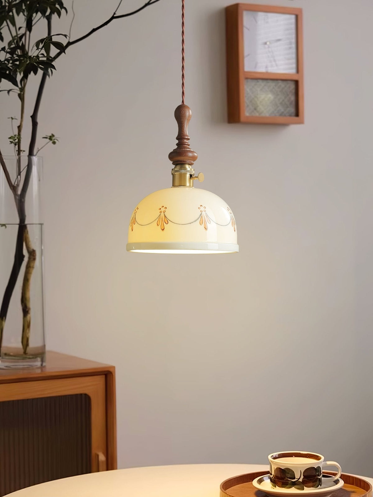 Ceraeyre vintagependellampa i keramik