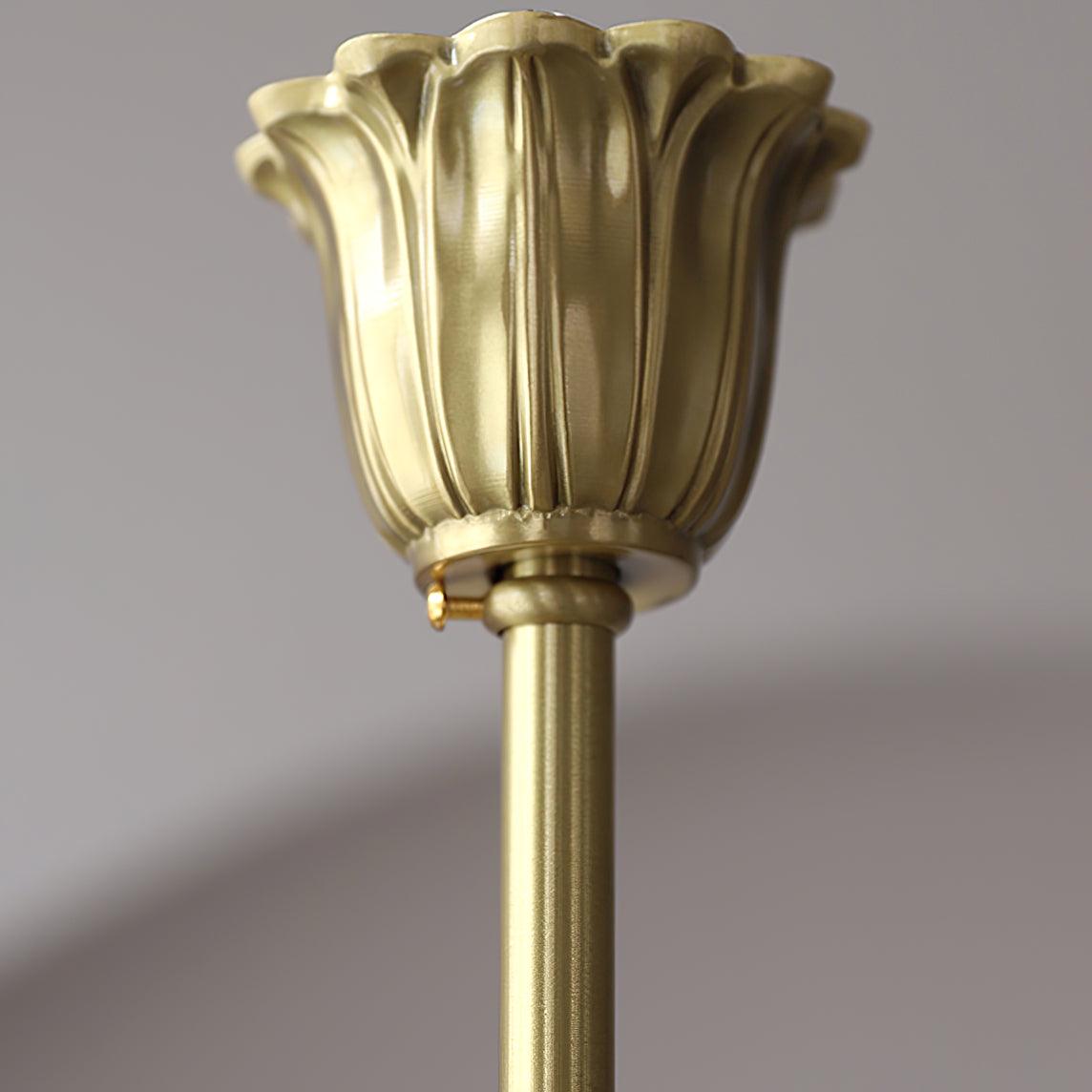 Candelabro em latão e vidro com flores de rosa Brenis