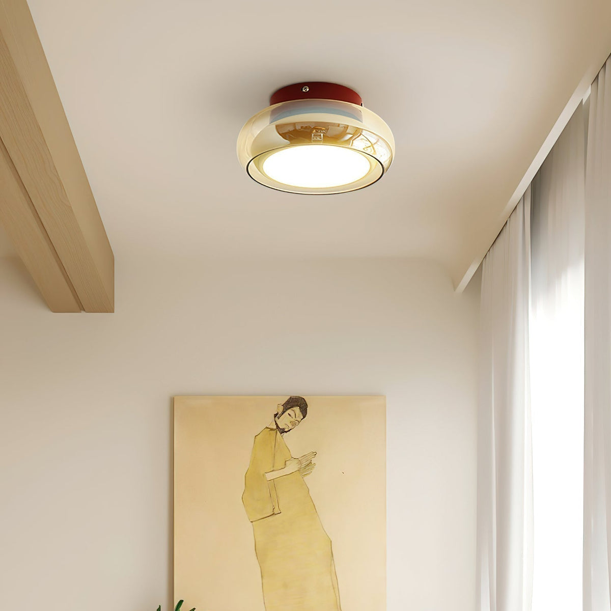 June retro taklampa i glas, utanpåliggande