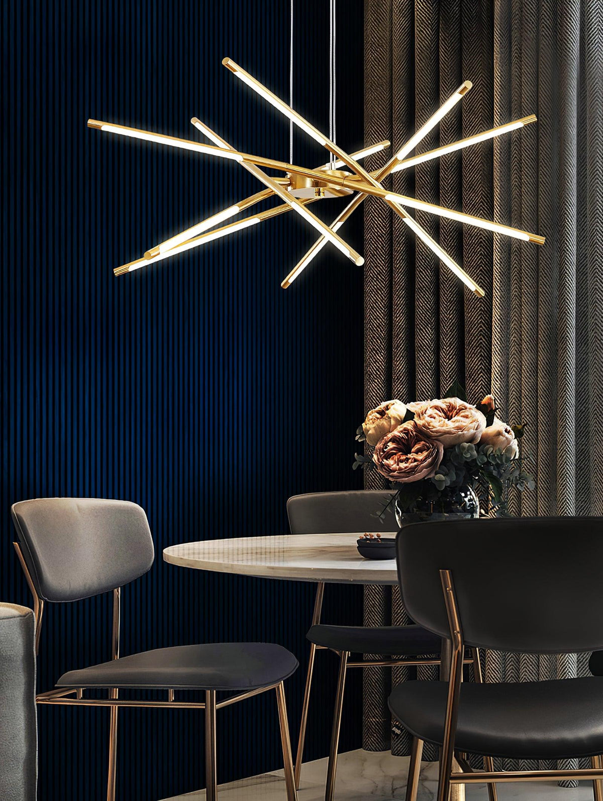 Lumueon roterbar modern LED-ljuskrona