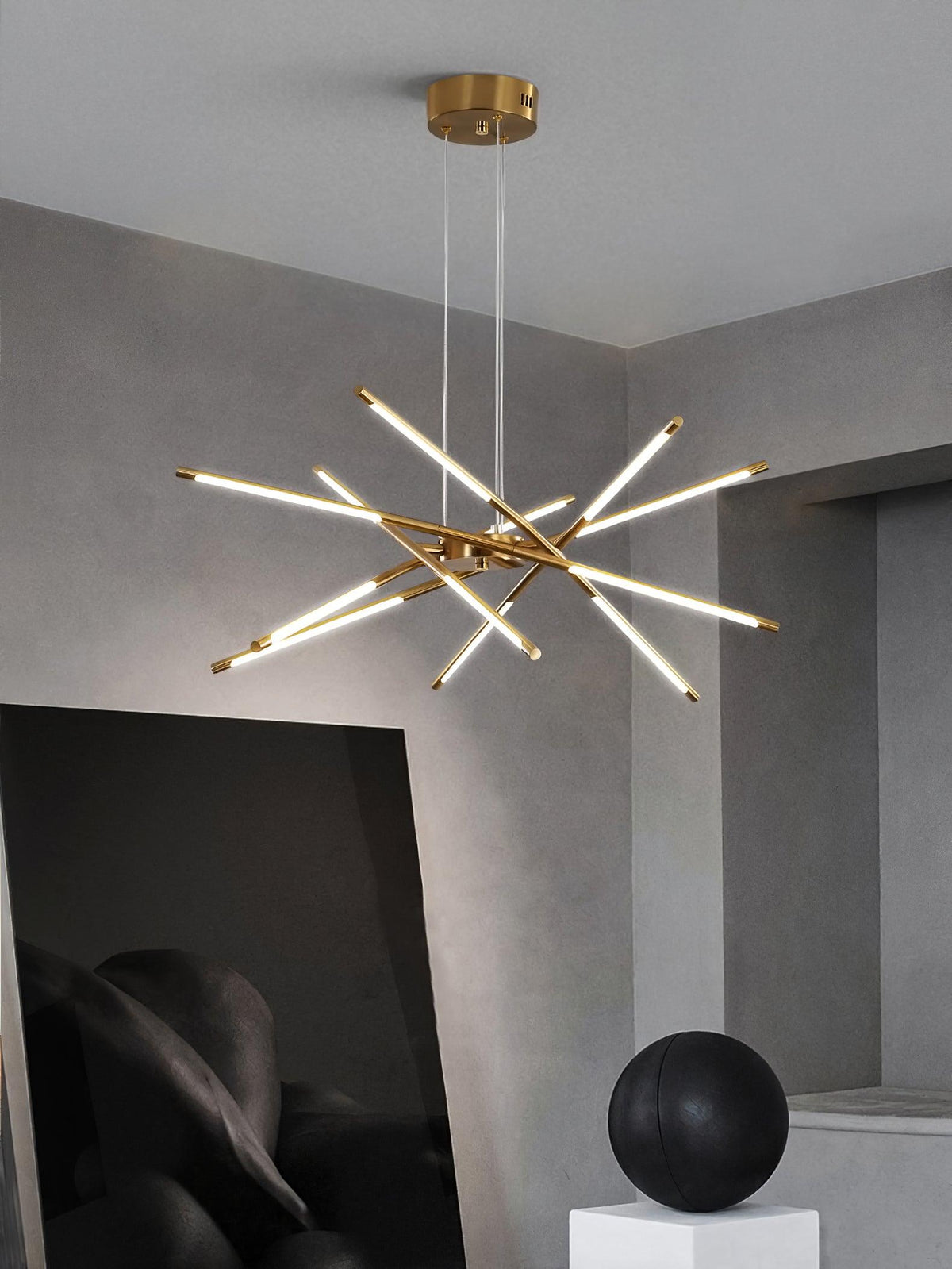 Lumueon roterbar modern LED-ljuskrona
