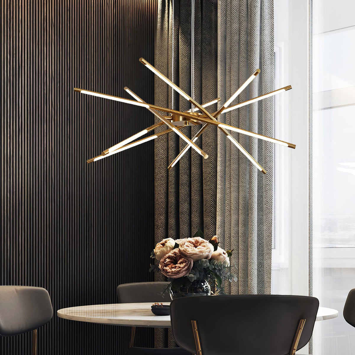 Lumueon roterbar modern LED-ljuskrona