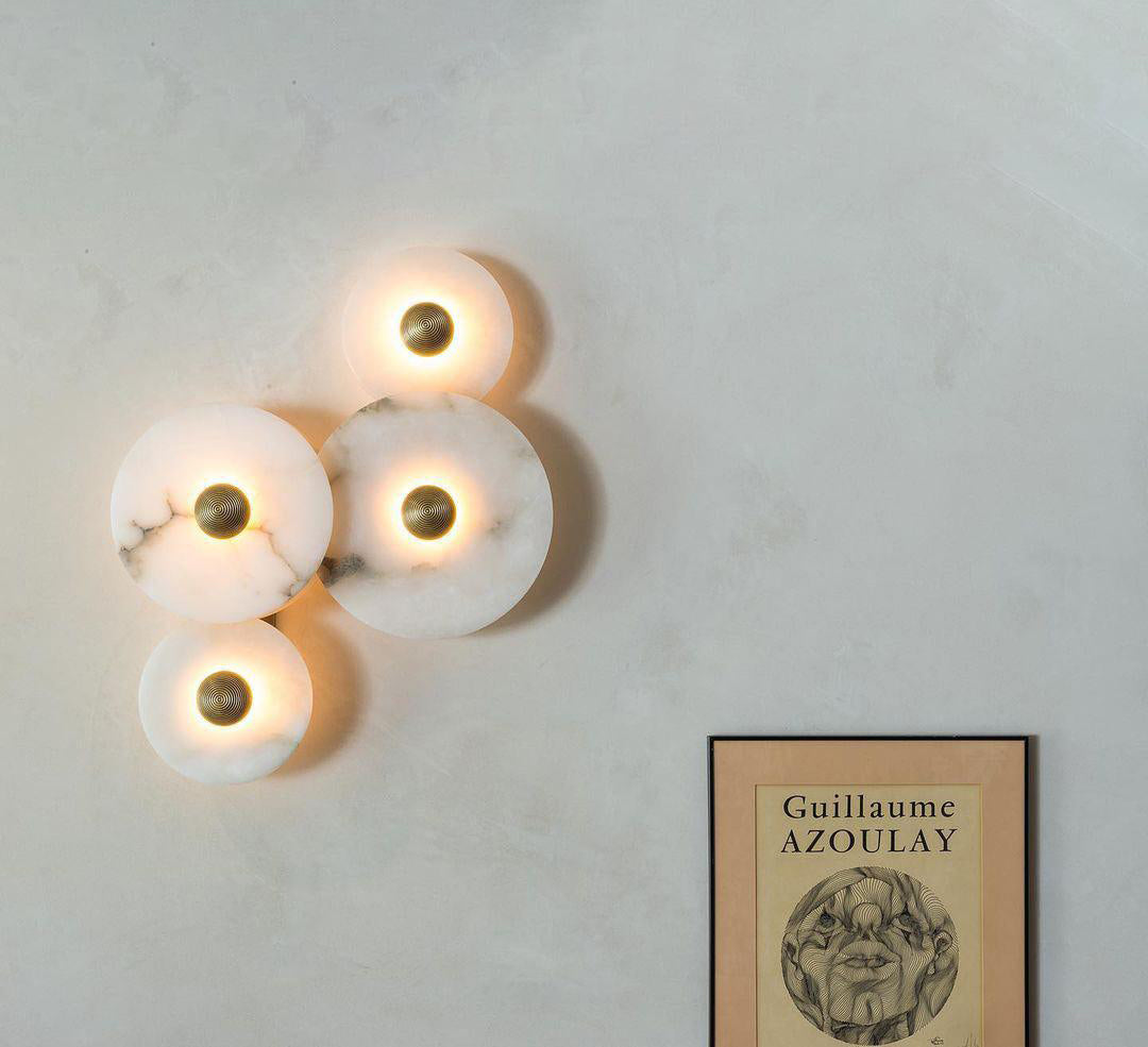 Apollo rund alabastervägglampa