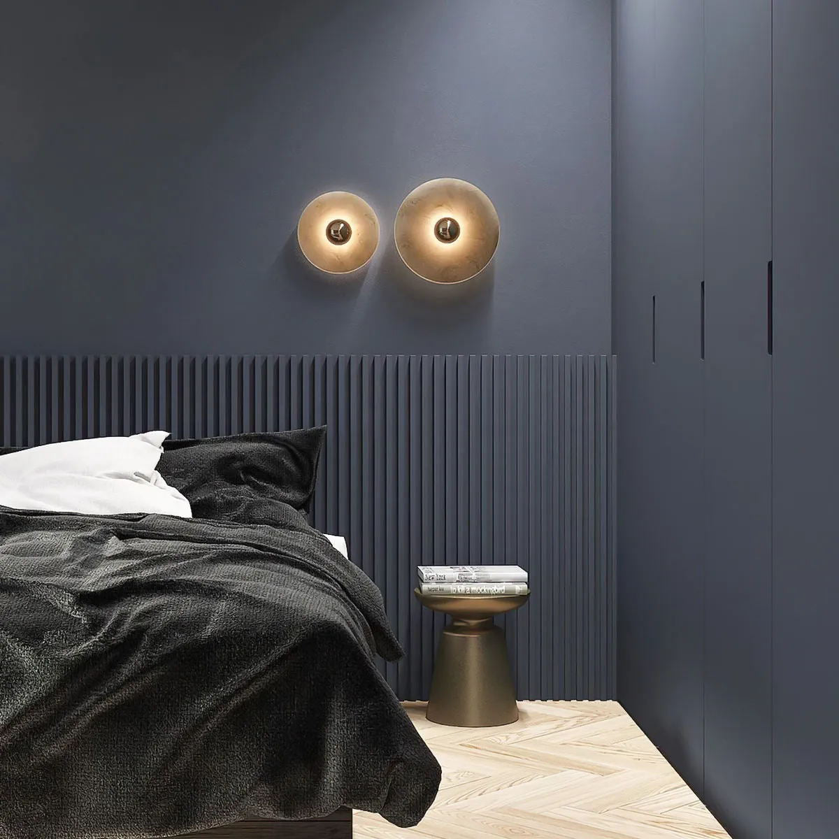 Apollo rund alabastervägglampa