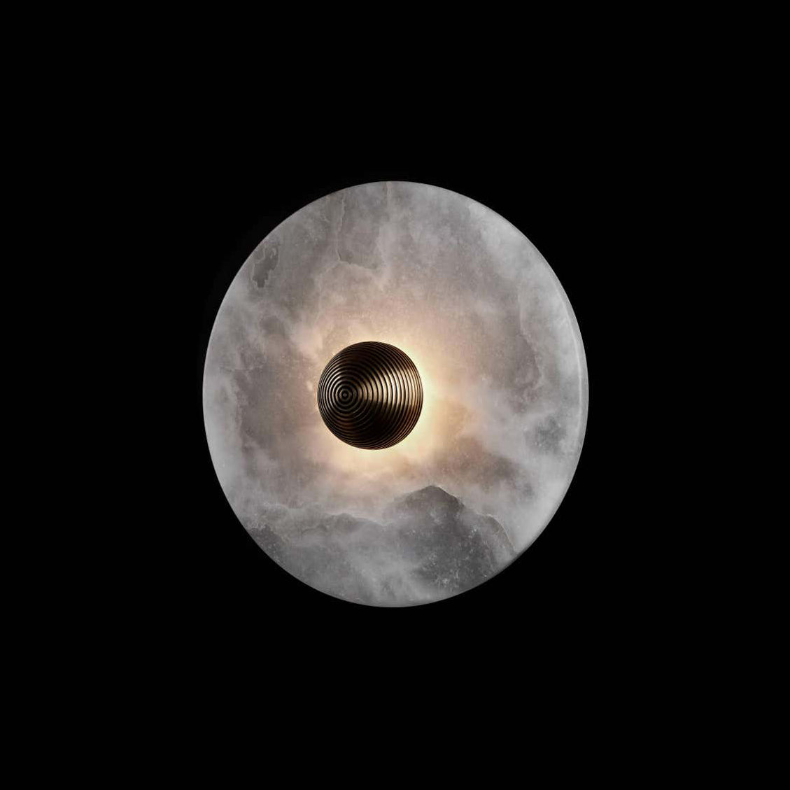 Apollo rund alabastervägglampa
