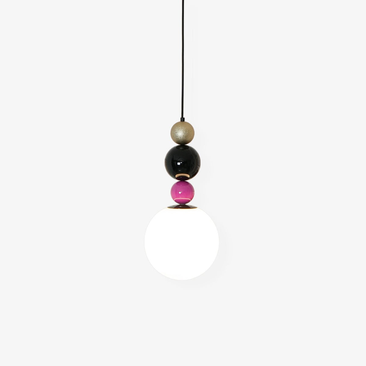Eshaisra nordisk pendellampe i glas med runde stablede kugler og kunstnerisk design