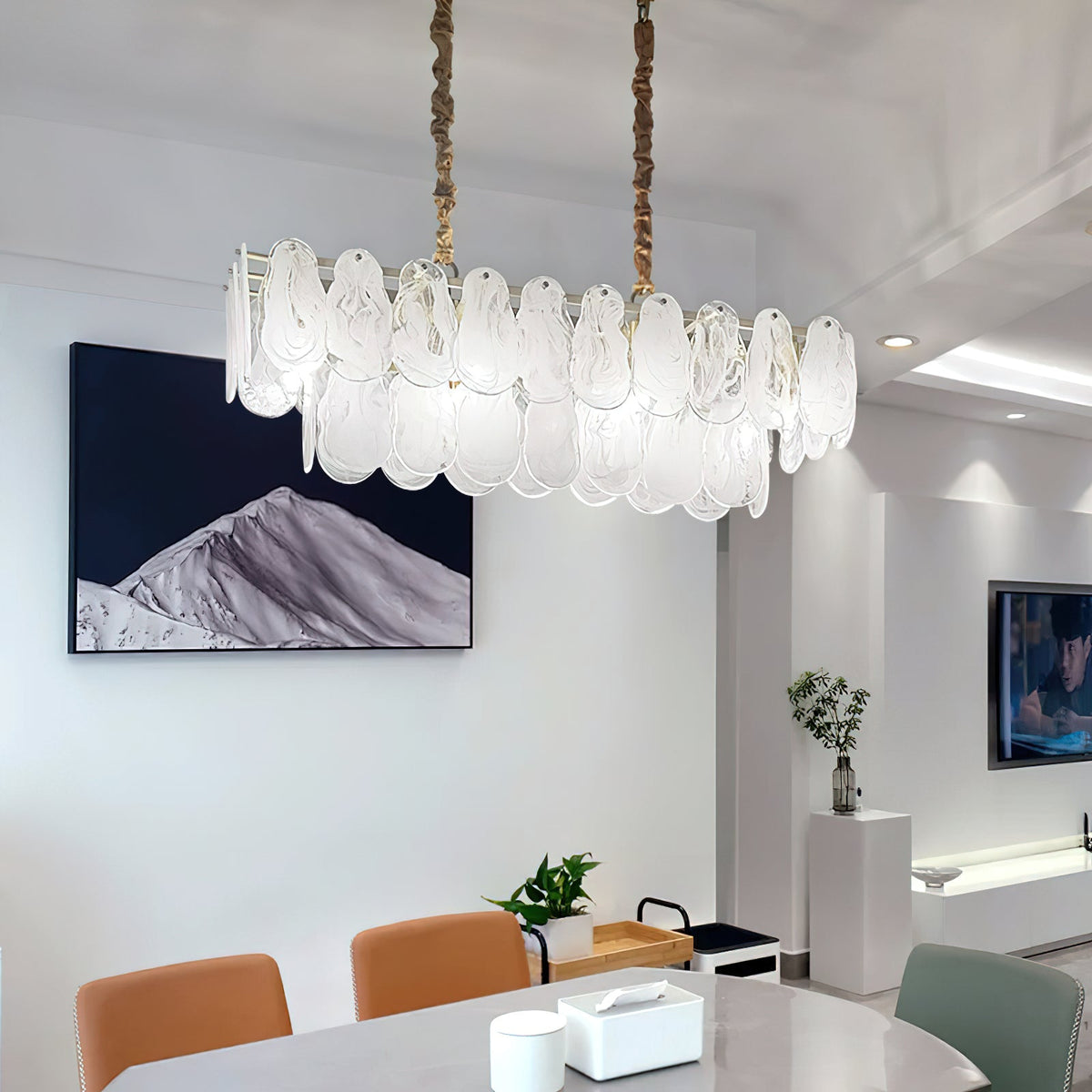 Dren postmodern lyxig rund molnformad glaskrona