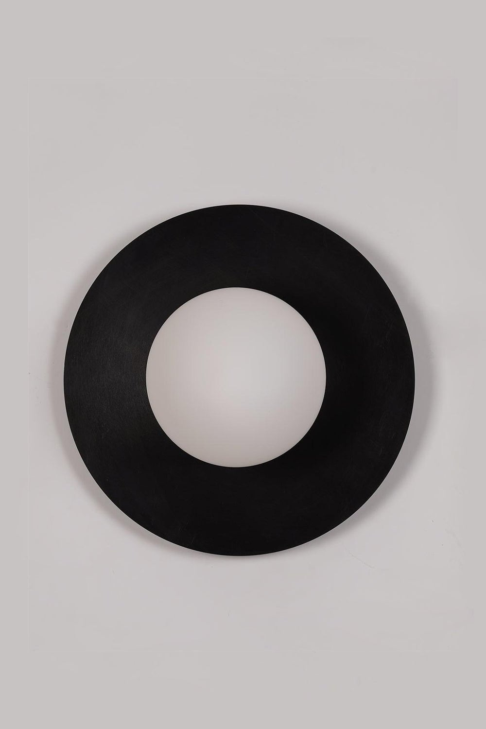Elem modern minimalistisk rund vägglampa i konstglas och mässing